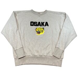 Ebbets Field Flannels OSAKA Tigers Sweatshirt Gray Crewneck Made in USA XL